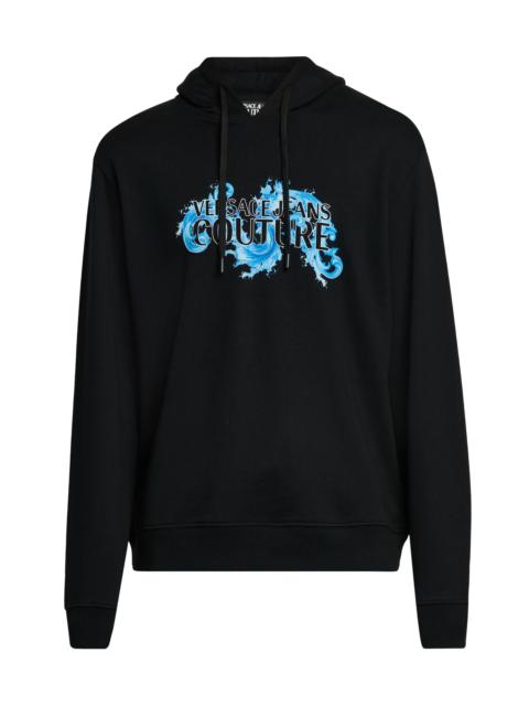 VERSACE JEANS COUTURE Men's Logo Stretch-Cotton Hoodie - Black