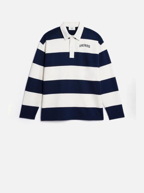 AMI Paris Rugby Striped Polo Shirt Ami Paris