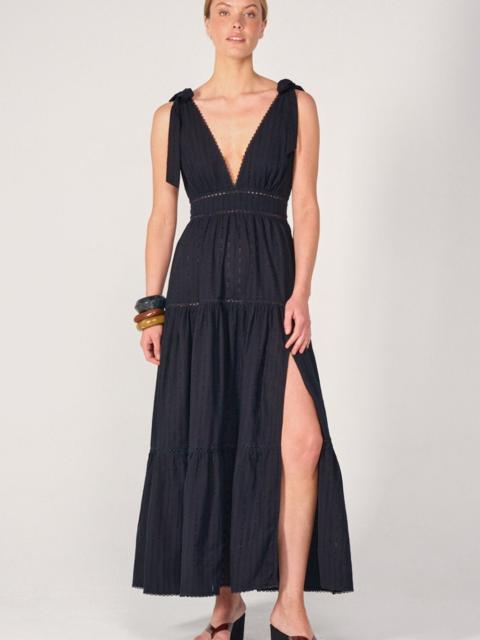 Poupette St Barth Long Dress Perla - Black