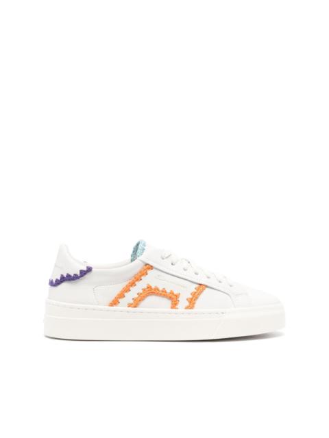 contrast-trim leather sneakers
