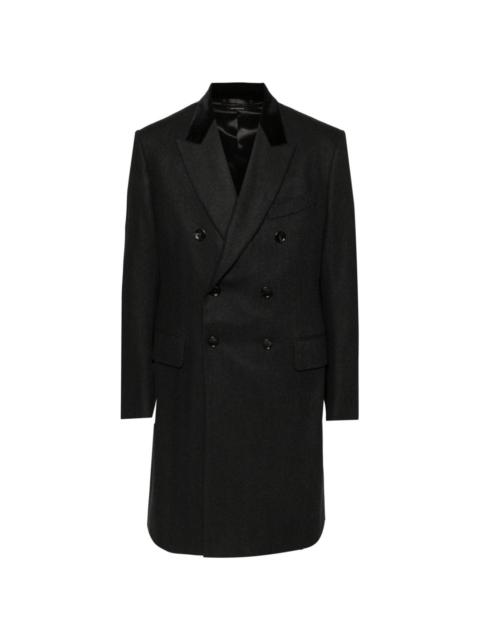 TOM FORD herringbone double-breasted coat
