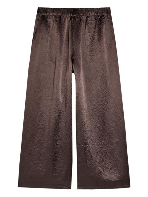 EILEEN FISHER crinkled wide-leg satin trousers