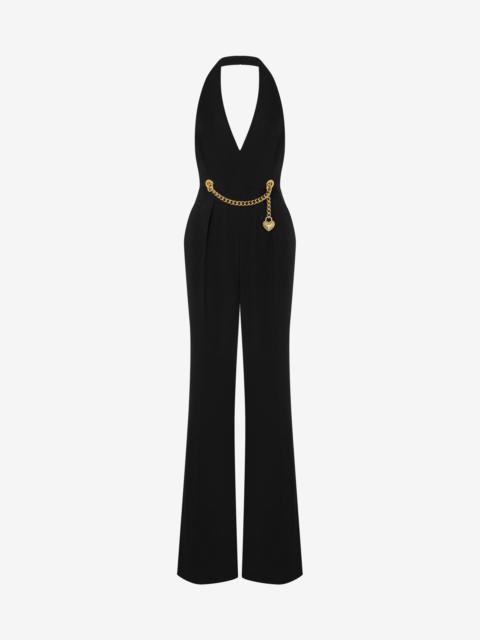 Moschino CHAIN & HEART ENVERS SATIN JUMPSUIT