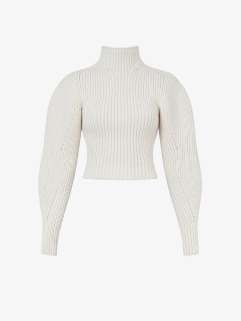 WOOL CASHMERE RIB SWEATER