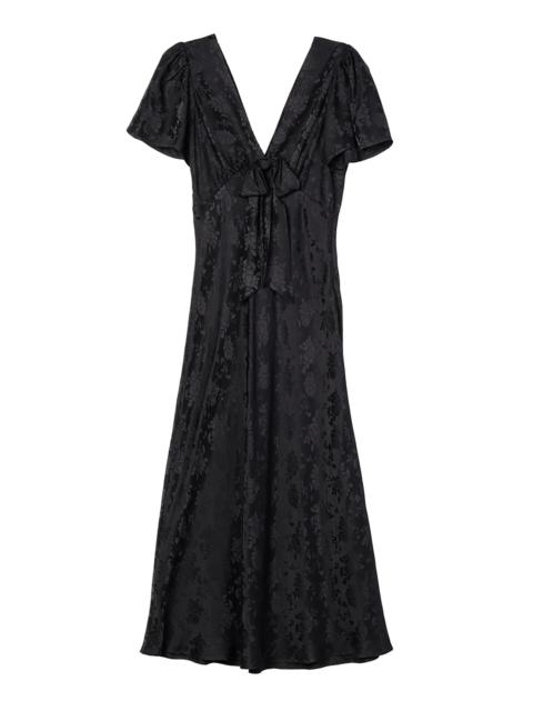 CIAO LUCIA! Brunello Silk Jacquard Midi Dress black