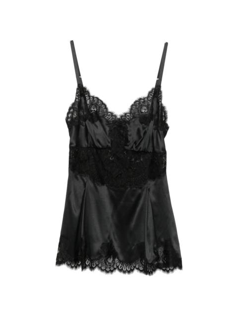Dolce & Gabbana Dolce & Gabbana Lace-trim Satin Top