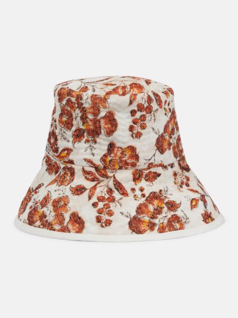 Reversible floral bucket hat