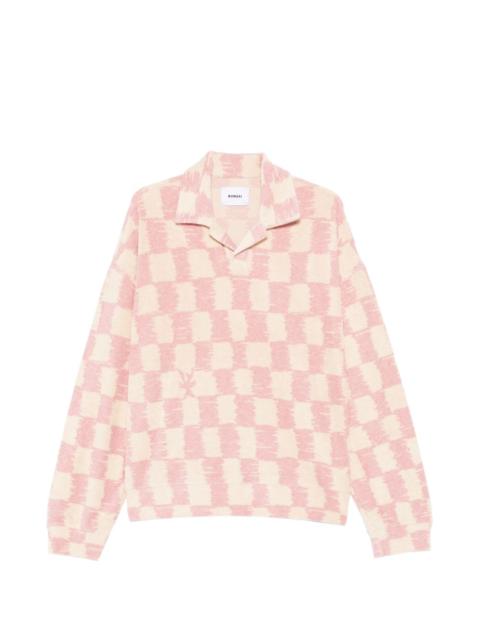 BONSAI oversized chequered long-sleeve sweater