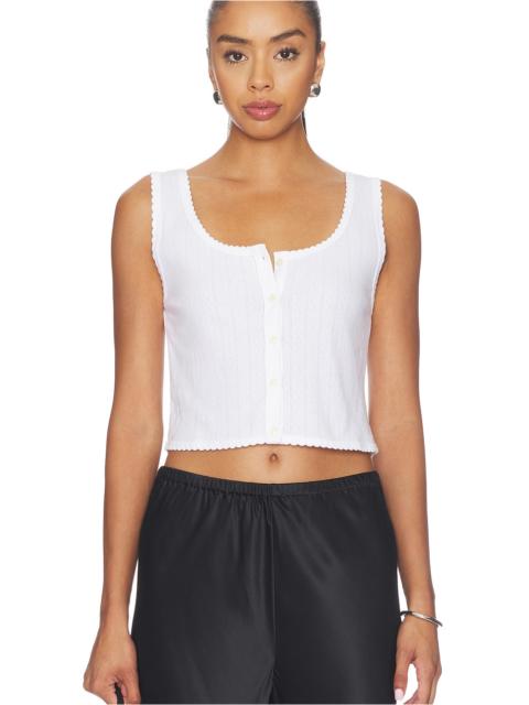 LESET Pointelle Button Down Tank