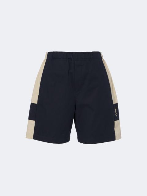 SAINT LAURENT Cassandre cotton shorts