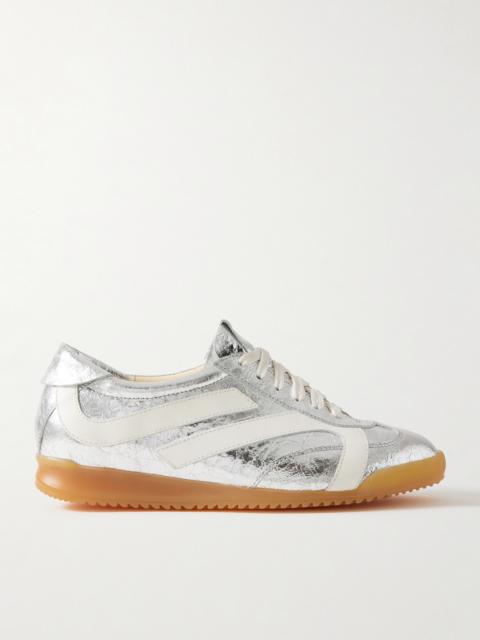 Proenza Schouler Track Paneled Metallic Crinkled-leather Sneakers