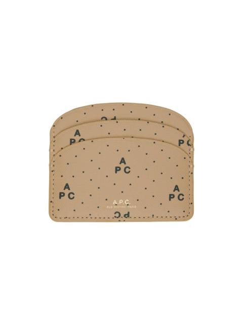 A.P.C. Beige Demi-Lune Card Holder