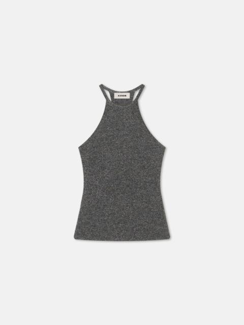AERON GALINA
Sparkly ribbed halterneck top