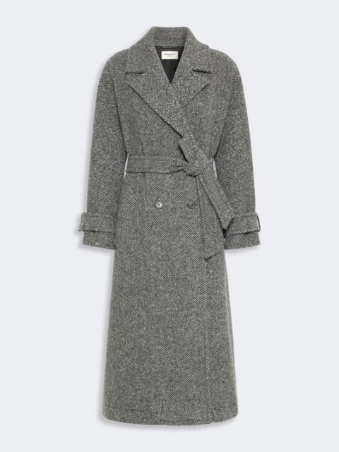 WEEKEND Max Mara TEMA Long wool-blend tweed coat - DARK GREY