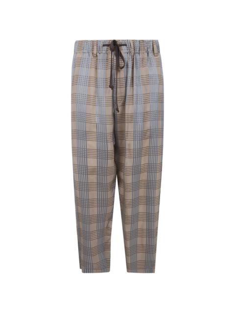 UMA WANG plaid drawstring trousers