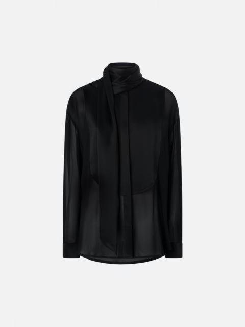 PINKO ELEGANT SHEER SHIRT WITH SATIN INSERT