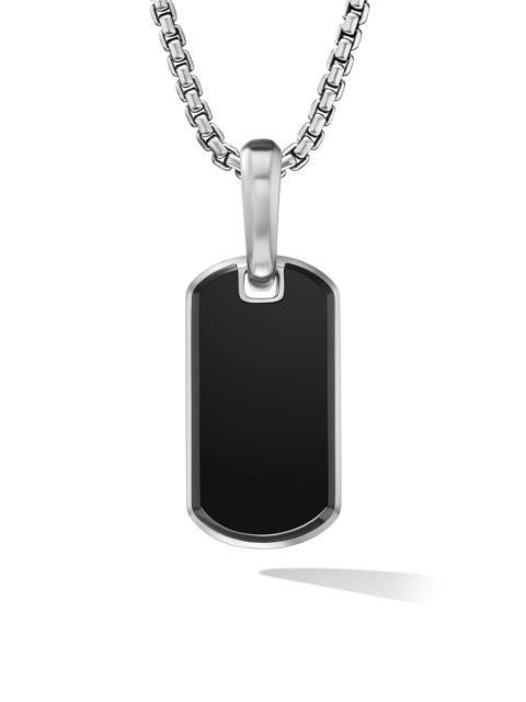 DAVID YURMAN Men's Chevron Tag in Sterling Silver - Black Onyx