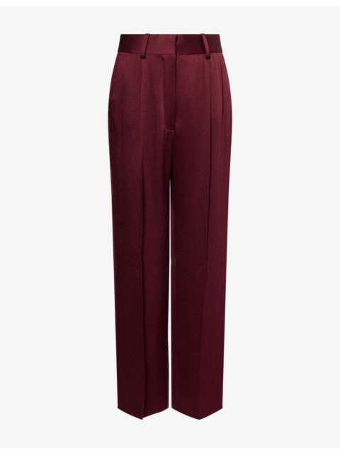 BLAZÉ MILANO Fox Pleated Satin Trousers