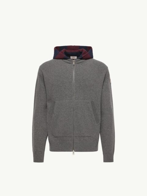 Moncler Striped Hood Wool & Cashmere Cardigan