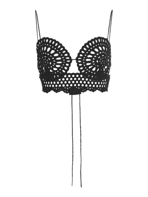 Stella McCartney Crocheted Cropped Top black