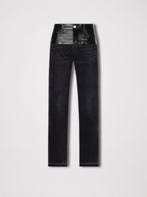 AMIRI LEATHER HYBRID STRAIGHT JEAN
