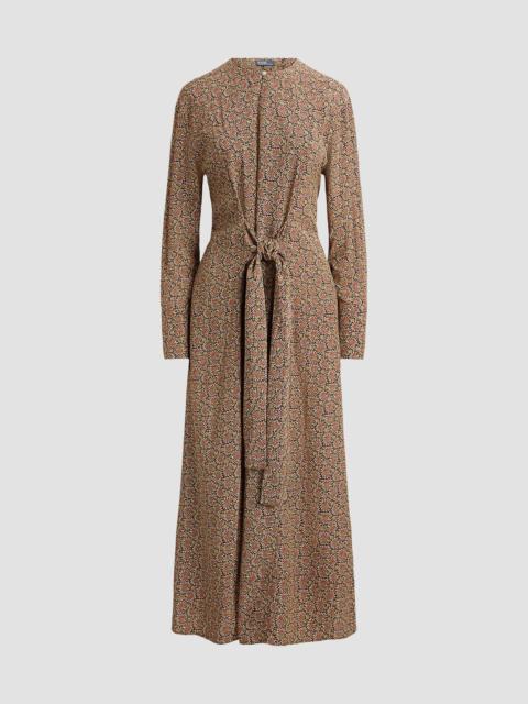 Polo Ralph Lauren Women's Printed Long-Sleeve Column Midi Dress - Daisy Brown Pink