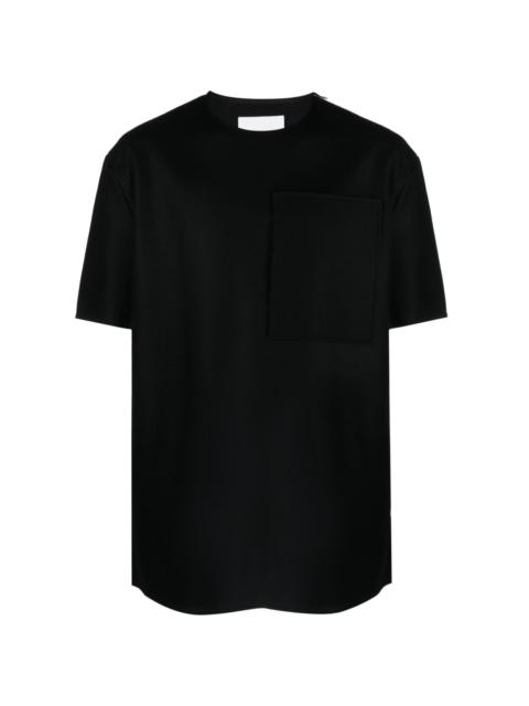 zip-detail wool T-shirt