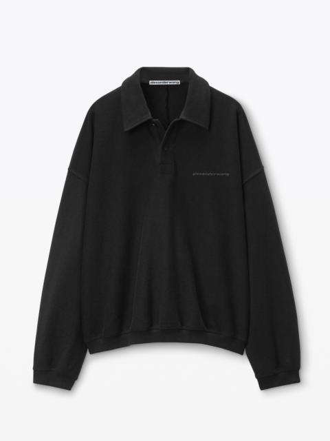 Alexander Wang puffed logo oversized polo top in cotton