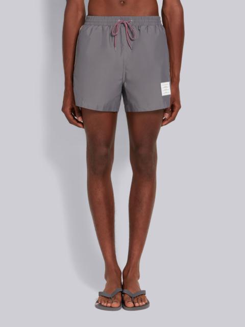 Thom Browne Medium Grey Solid Swim Tech Striped Side Drawstring Waist Swim Short