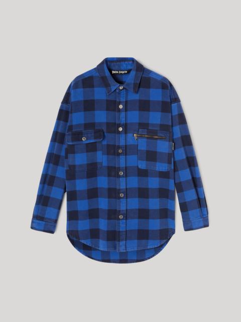 Palm Angels CURVED LOGO CHECKED SHIRT