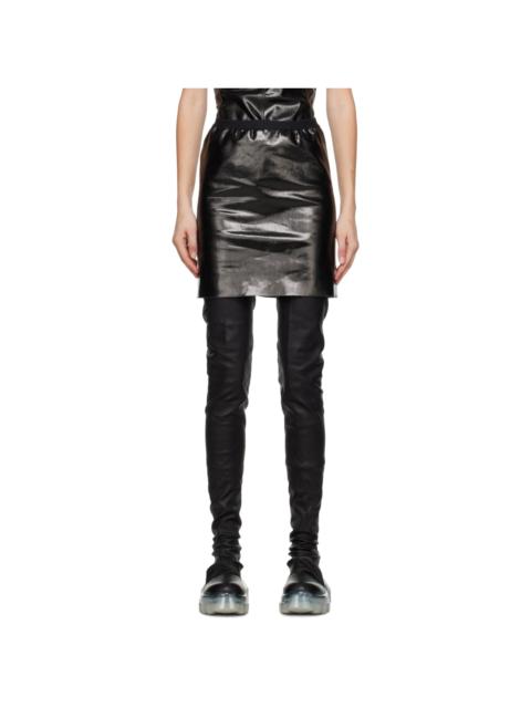 Rick Owens Black Lacquered Miniskirt