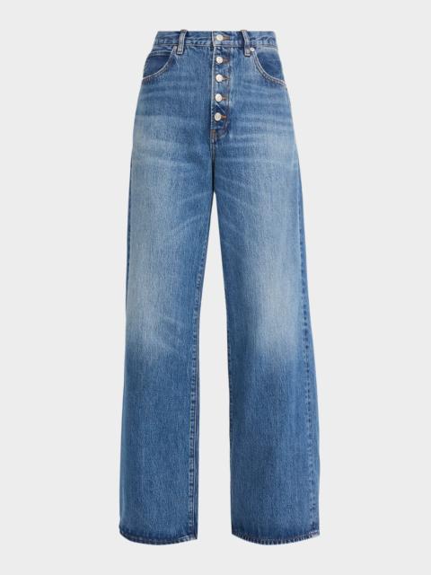 FRAME The Loose Exposed Button-Fly Jeans
