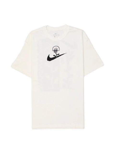 Nike Nike Basketball Sports Graffiti Printing Short Sleeve US Edition Creamy White DC1283-910