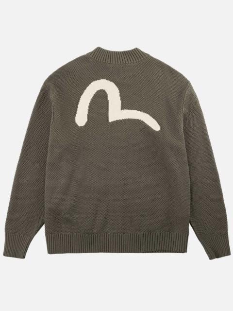 EVISU Seagull & Evisu Logo Knit Zip Cardigan