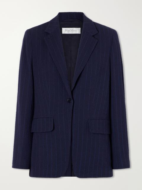 Max Mara Pinstriped Wool-blend Seersucker Blazer