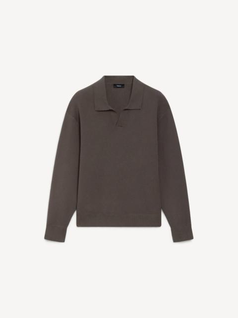 Theory Open Collar Sweater in Light Bilen