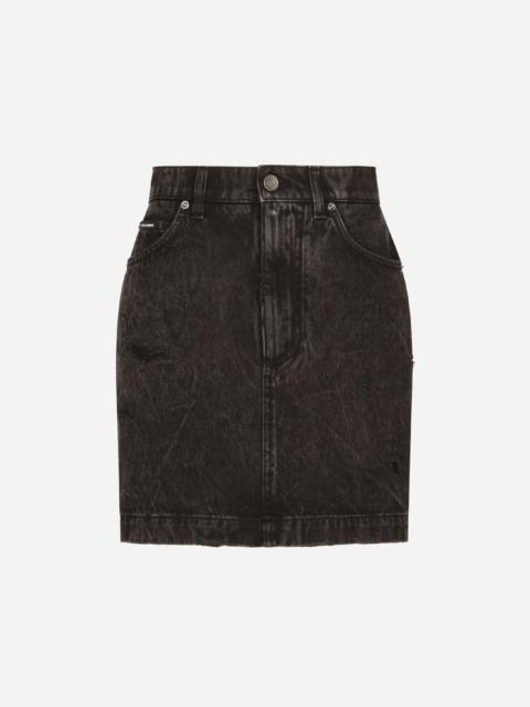 Dolce & Gabbana Washed denim miniskirt