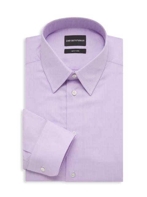 EMPORIO ARMANI Men's Cotton Button-Front Shirt - Purple