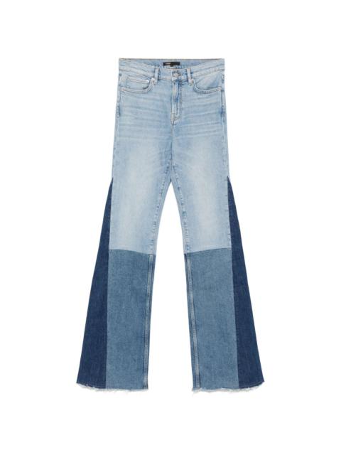 maje panelled wide-leg jeans