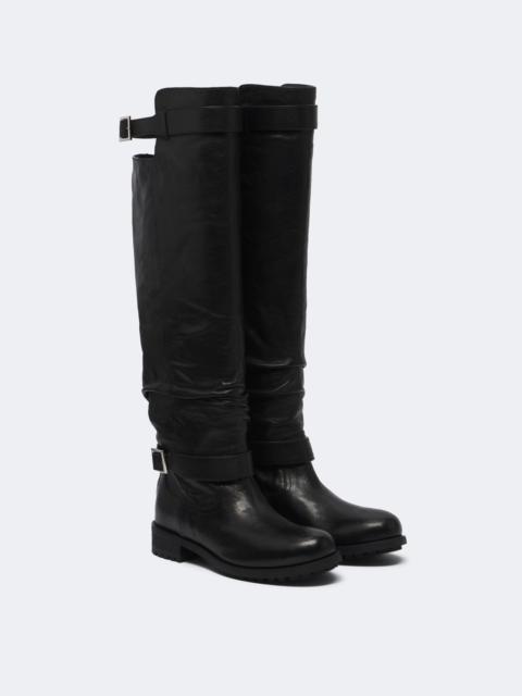 JIMMY CHOO Biker leather knee-high boots