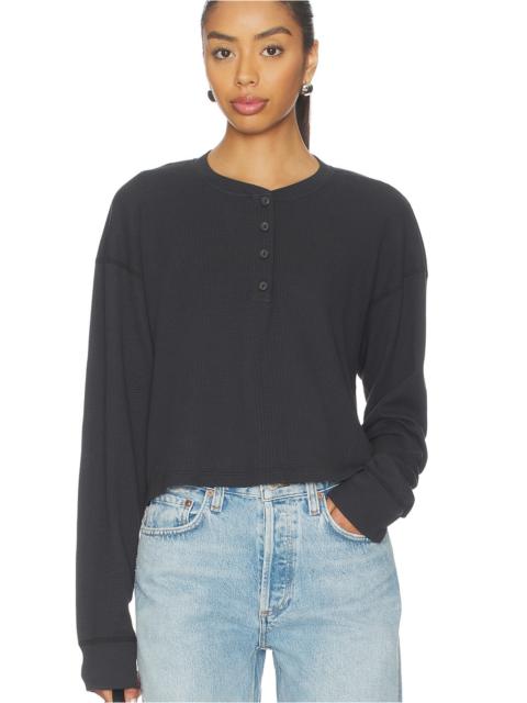 RE/DONE Boxy Waffle Henley Top