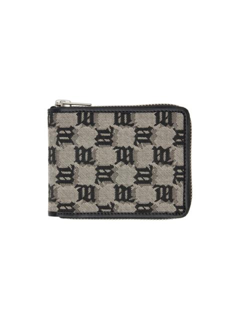 MISBHV Black & Off-White Monogram Zip Wallet