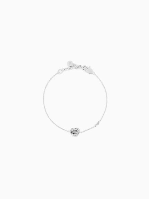 EMPORIO ARMANI SILVER-TONE BRASS STATION BRACELET
