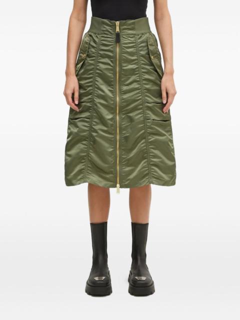 ALPHA INDUSTRIES zip gathered midi skirt