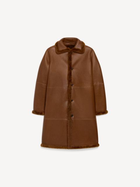 Theory Reversible Trench Coat in Shearling
