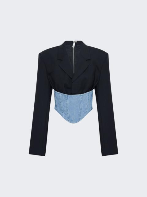 Dion Lee Float Corset Blazer Black and Blue
