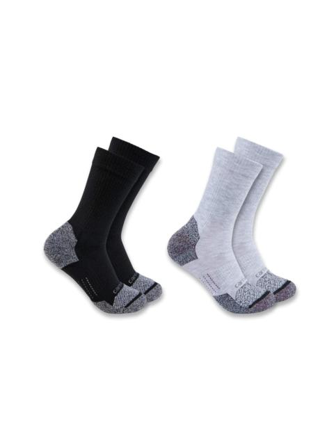 Carhartt Women's Carhartt Force® Midweight Synthetic Blend Crew Sock 2 Pack