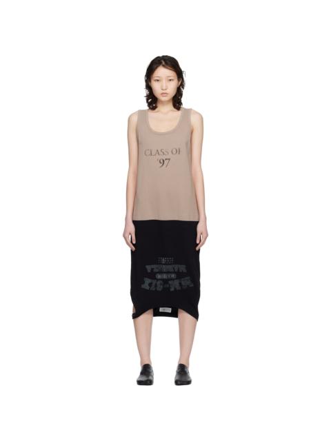 MM6 Maison Margiela Black & Taupe Multi Wear Midi Dress