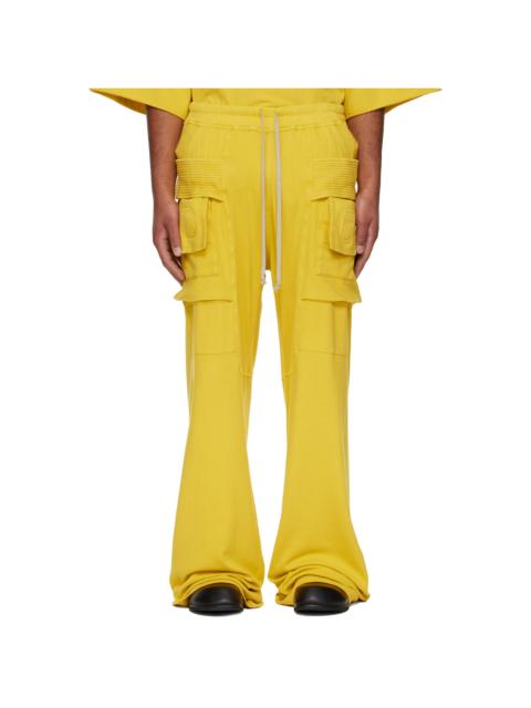 Rick Owens DRKSHDW Yellow Concordians Wide Creatch Drawstring Cargo Pants