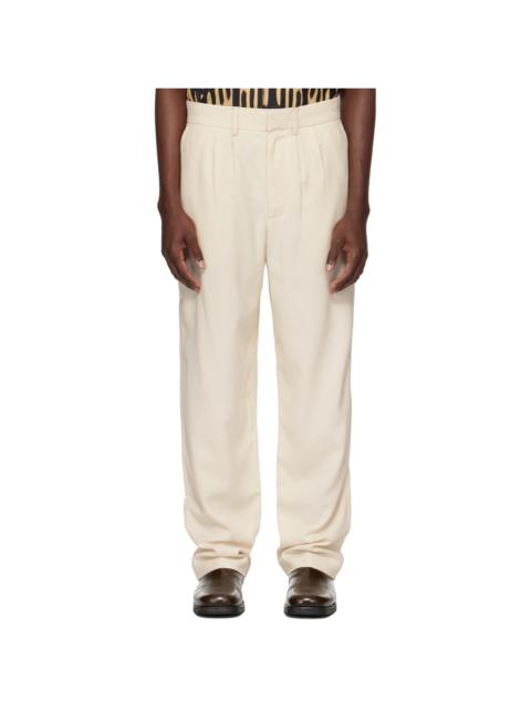 COMMAS Off-White Textured Tailored Trousers